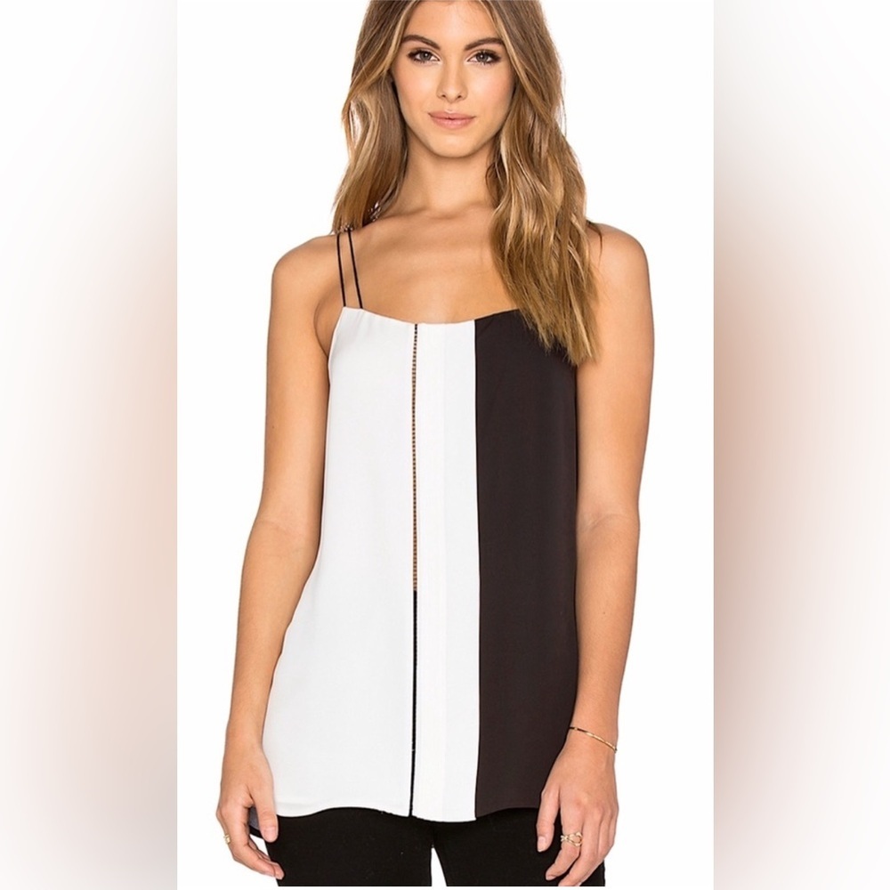 Vince Silk 100% Camisole Color Block Academia Classic Cocktail Office , xs